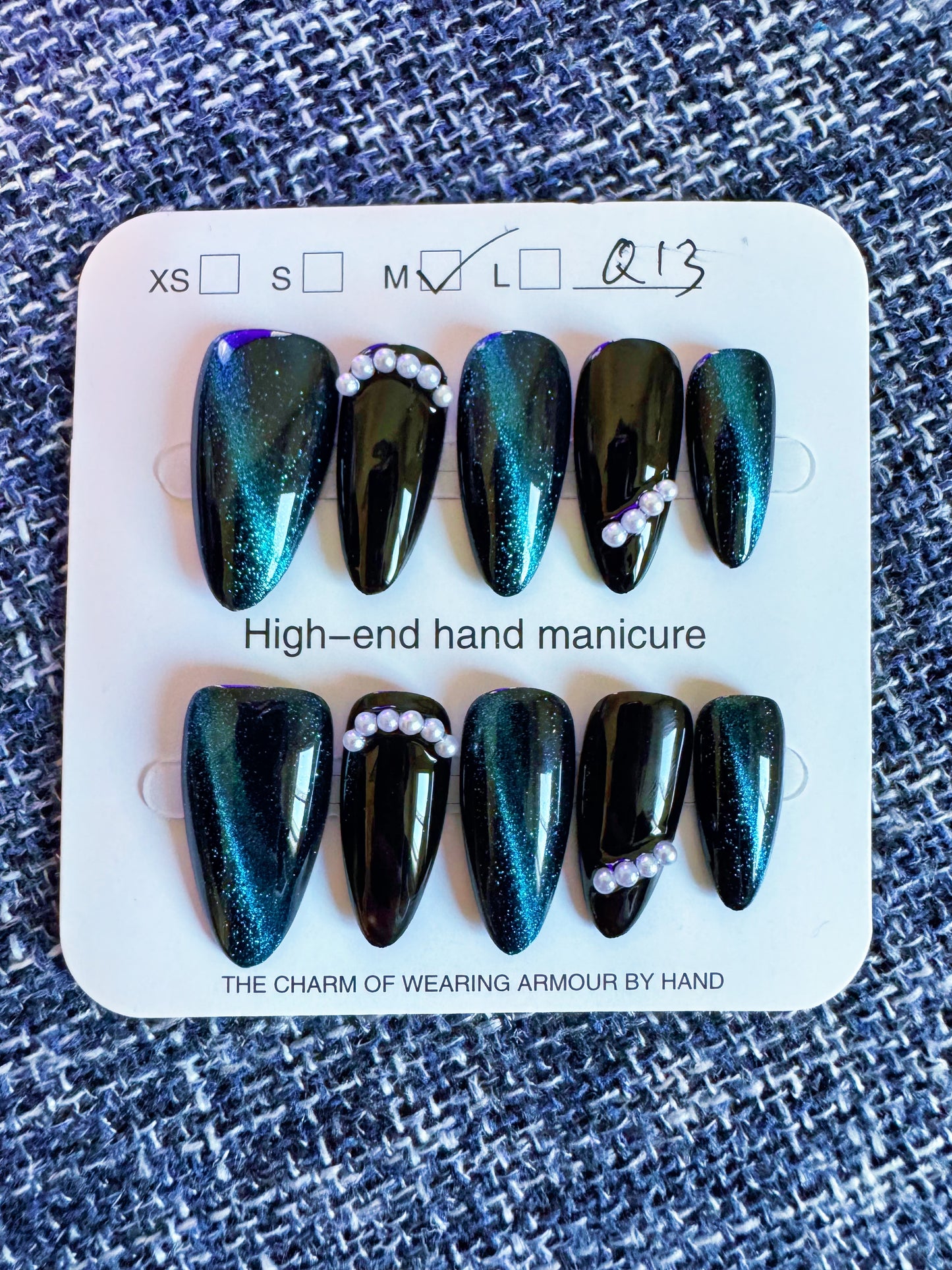 Crystal Inspired LONG Press on Nails-M Size