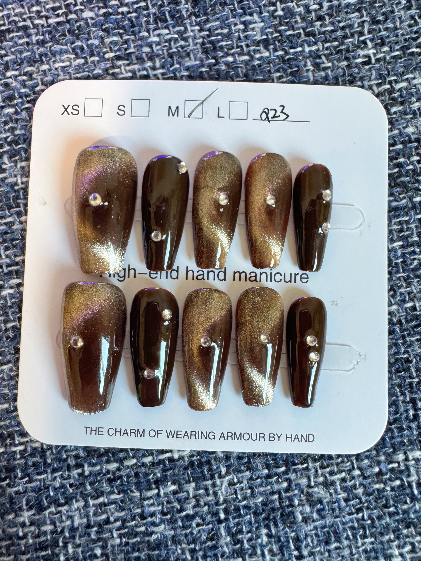 Crystal Inspired LONG Press on Nails-M Size