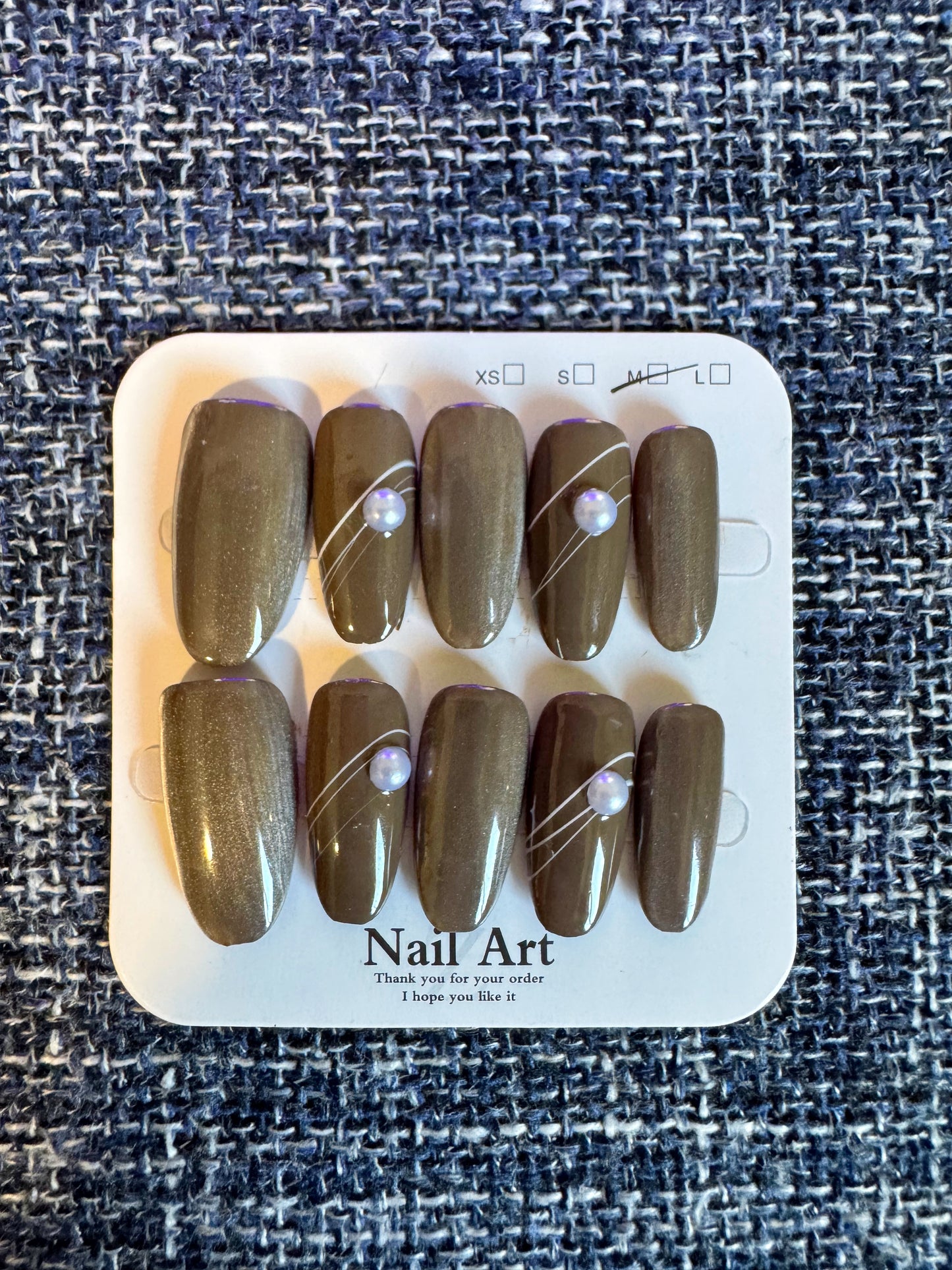 Crystal Inspired LONG Press on Nails-M Size
