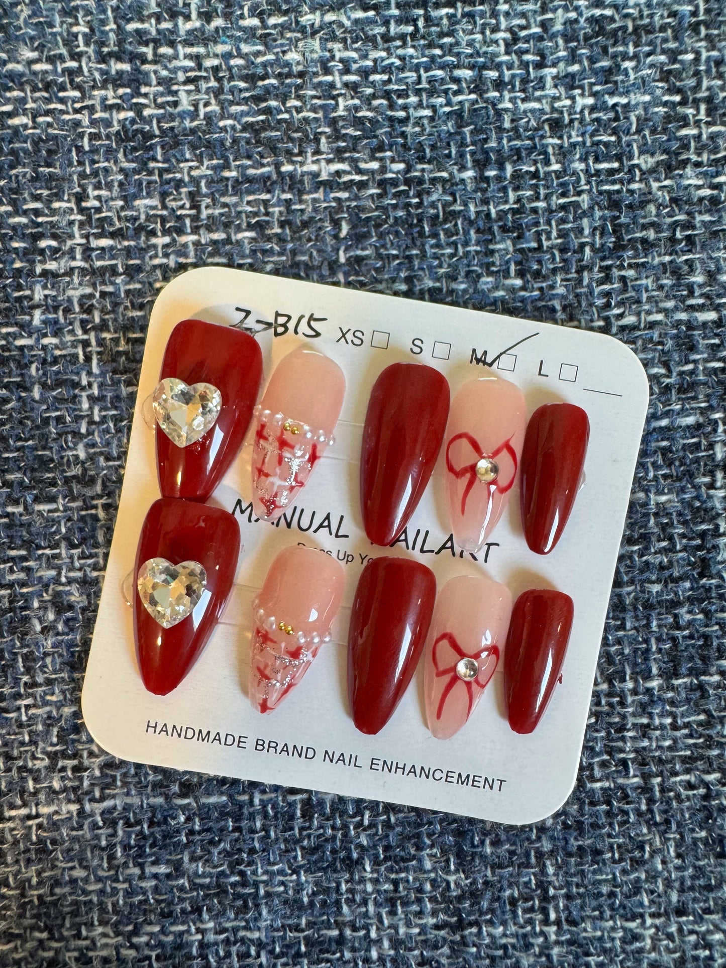 Crystal Inspired LONG Press on Nails-M Size