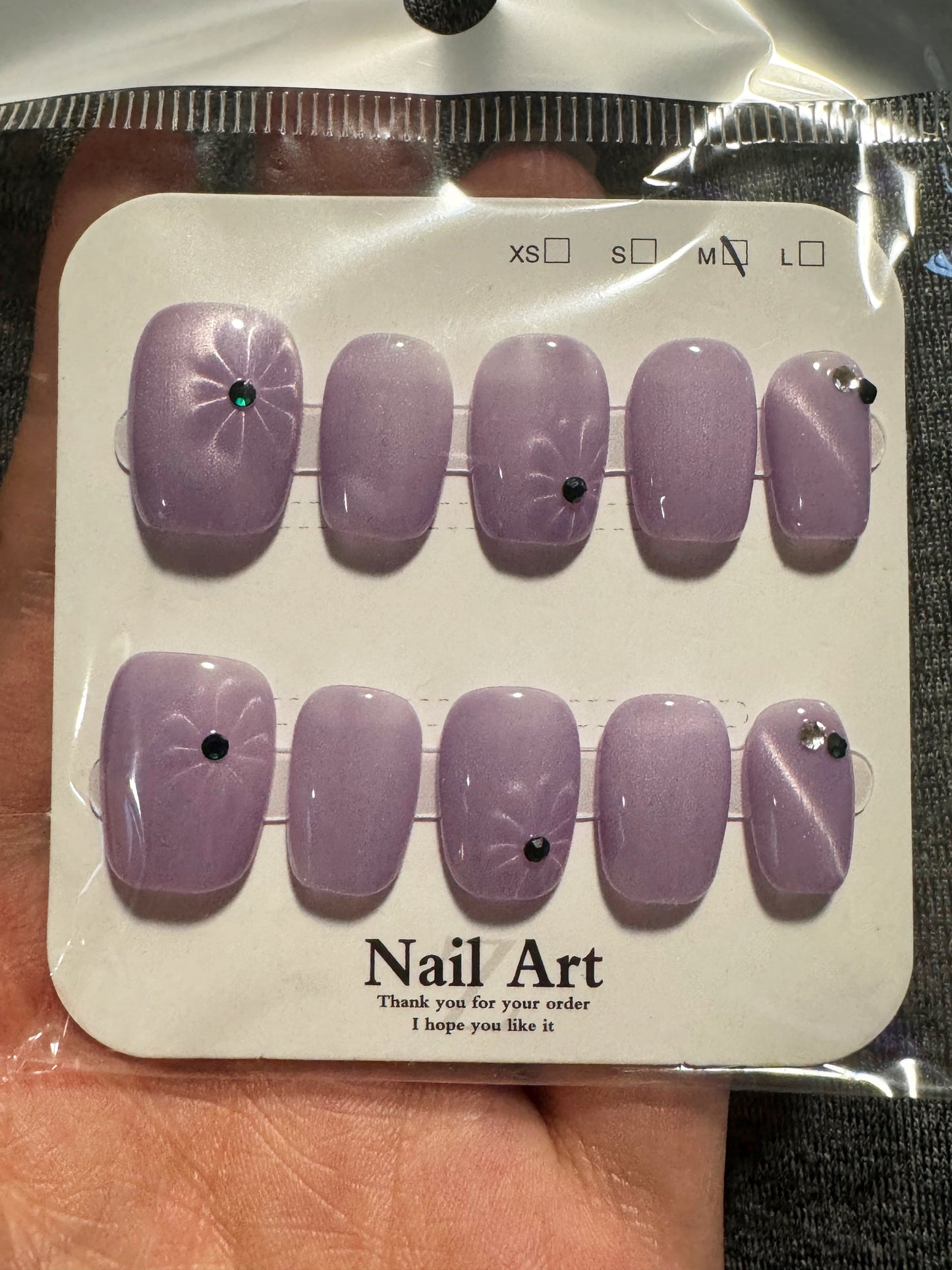 Crystal-Inspired SHORT Press-On Nails-M Size