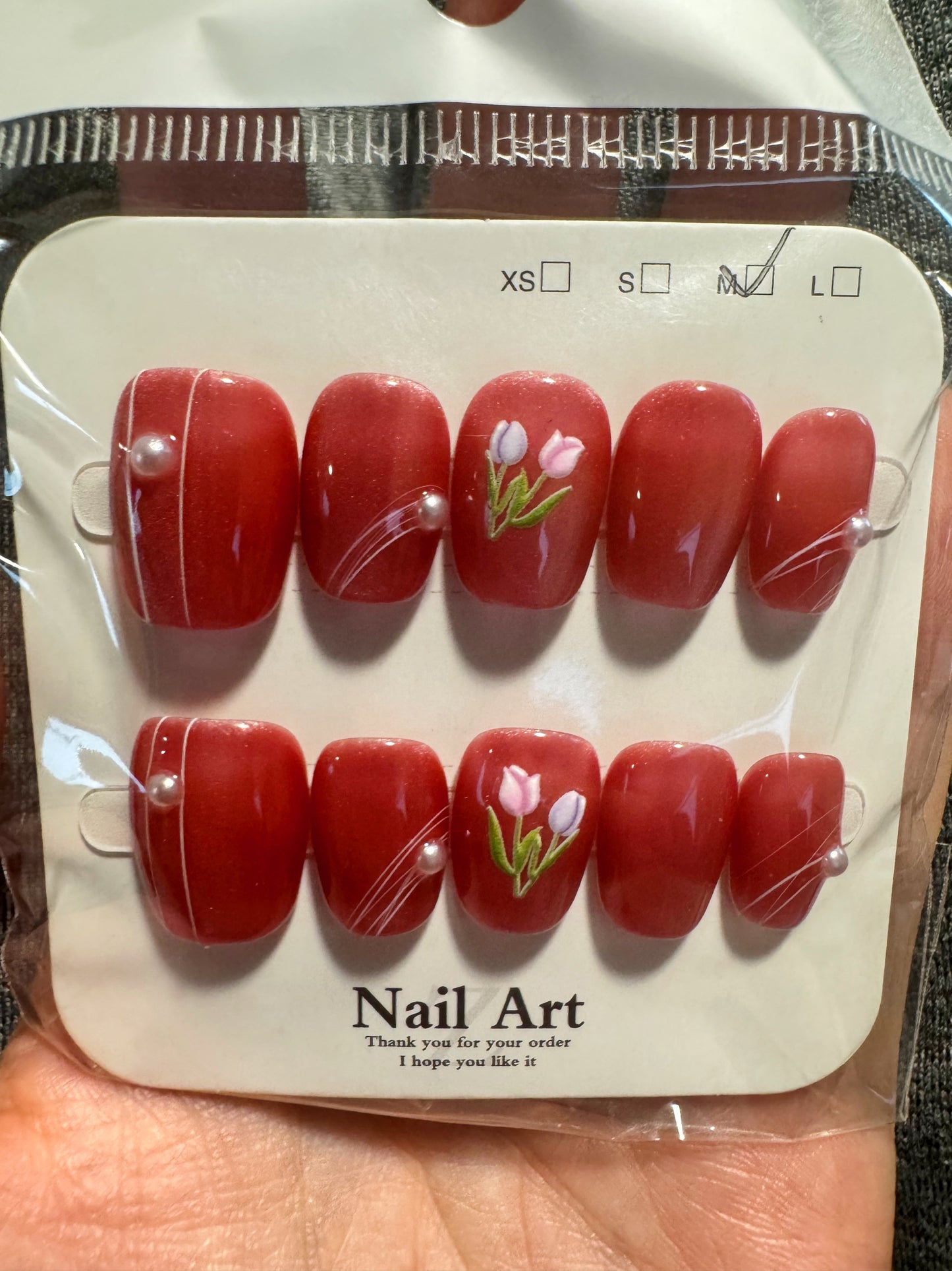 Crystal-Inspired SHORT Press-On Nails-M Size